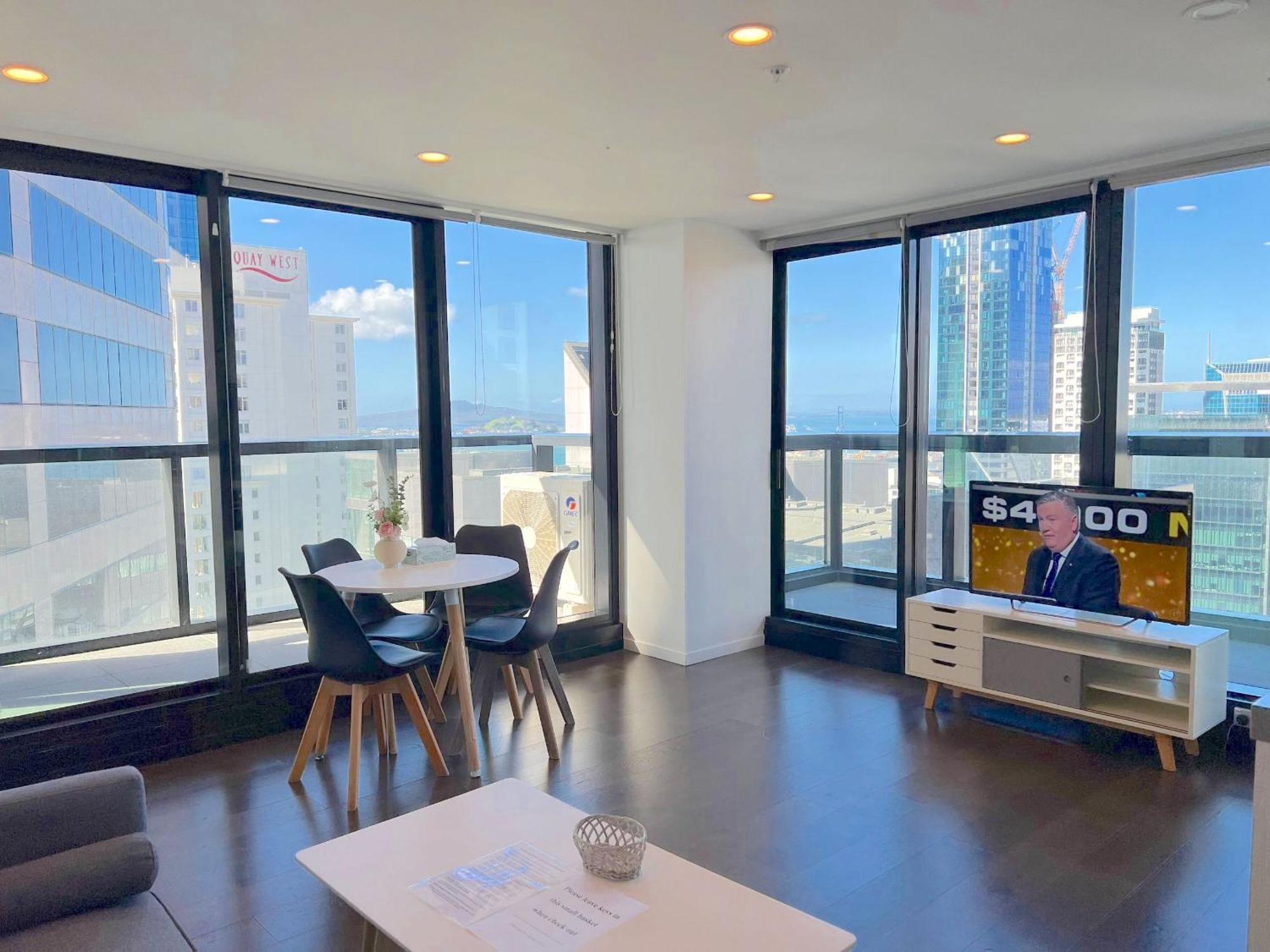 Magnificent Harbour View Skytower View Apartment In Cbd Auckland Eksteriør bilde